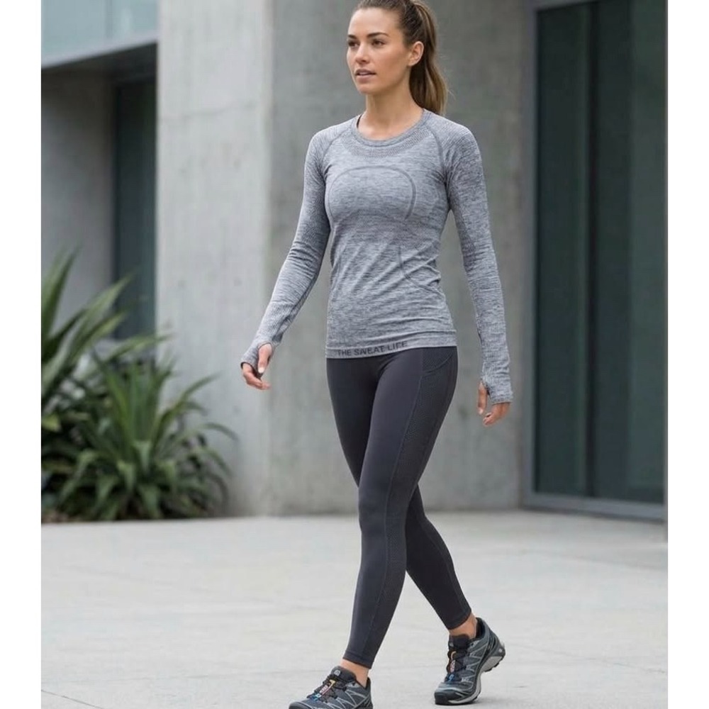 Lululemon Swiftly Tech Long Sleeve Women's Size 6 Gray Heathered Running Shirt